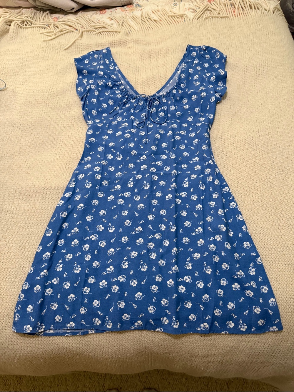 Faithfull the Brand Blue Floral Mini Dress